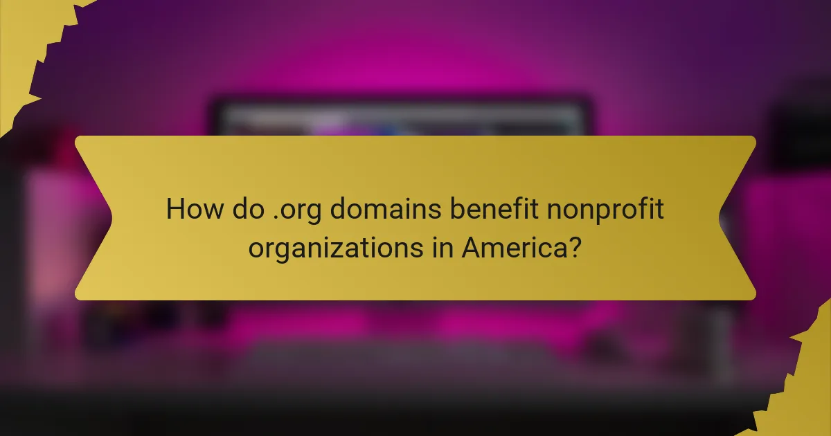 How do .org domains benefit nonprofit organizations in America?