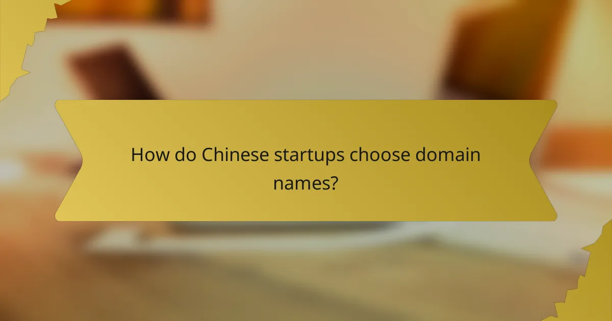 How do Chinese startups choose domain names?