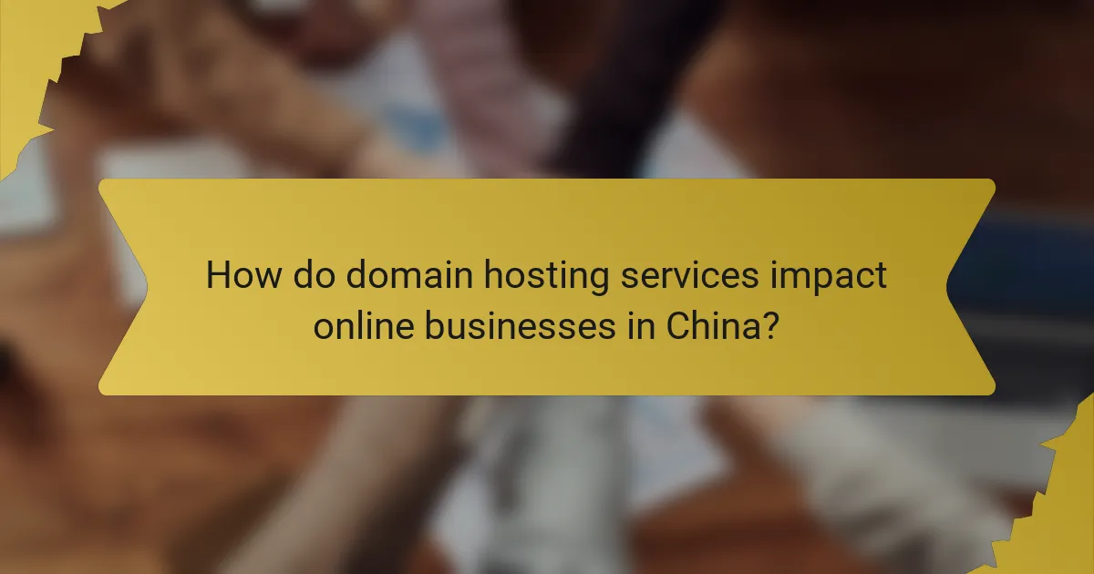 How do domain hosting services impact online businesses in China?
