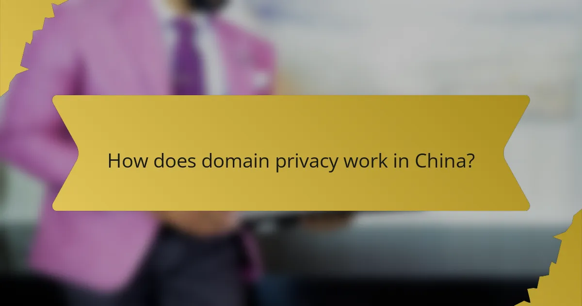 How does domain privacy work in China?