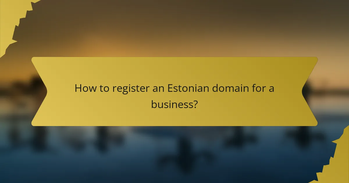 How to register an Estonian domain for a business?