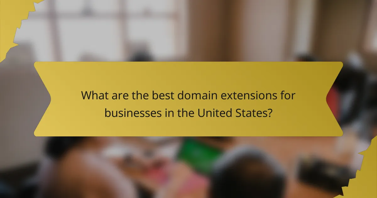 What are the best domain extensions for businesses in the United States?