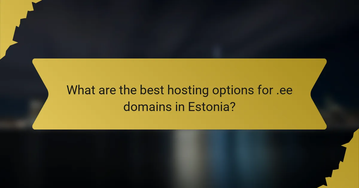 What are the best hosting options for .ee domains in Estonia?