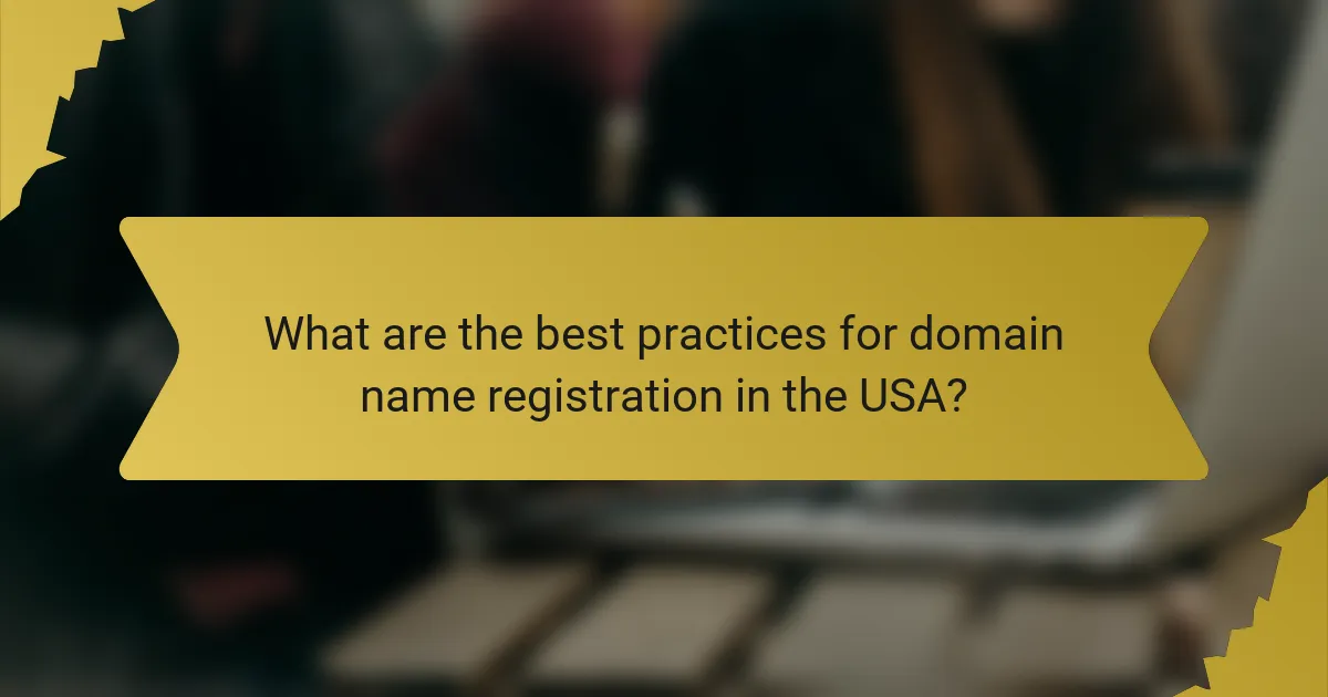 What are the best practices for domain name registration in the USA?