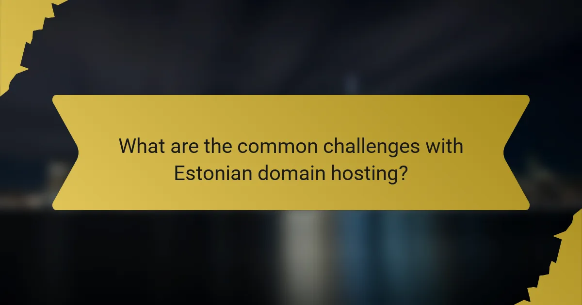 What are the common challenges with Estonian domain hosting?