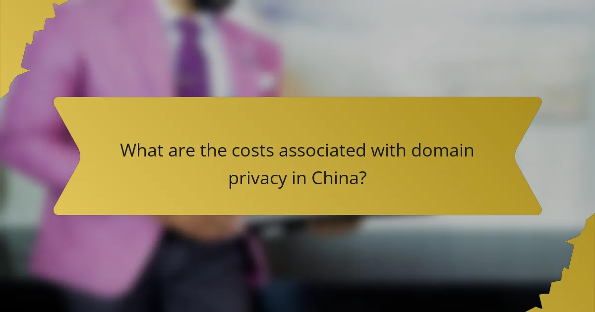 What are the costs associated with domain privacy in China?