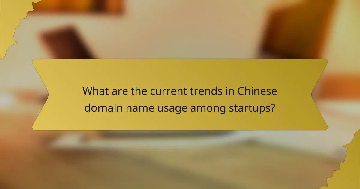 What are the current trends in Chinese domain name usage among startups?