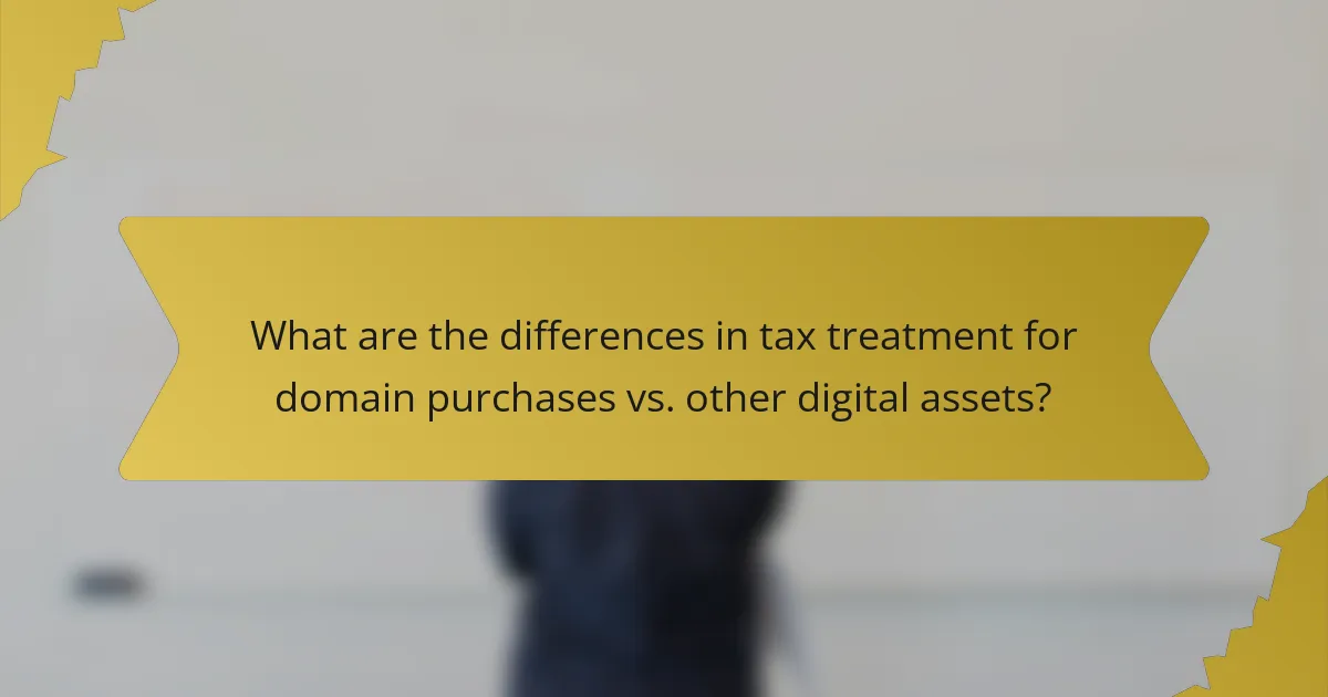 What are the differences in tax treatment for domain purchases vs. other digital assets?