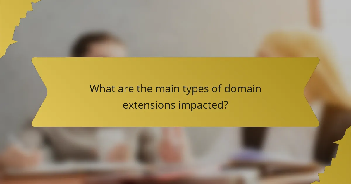 What are the main types of domain extensions impacted?