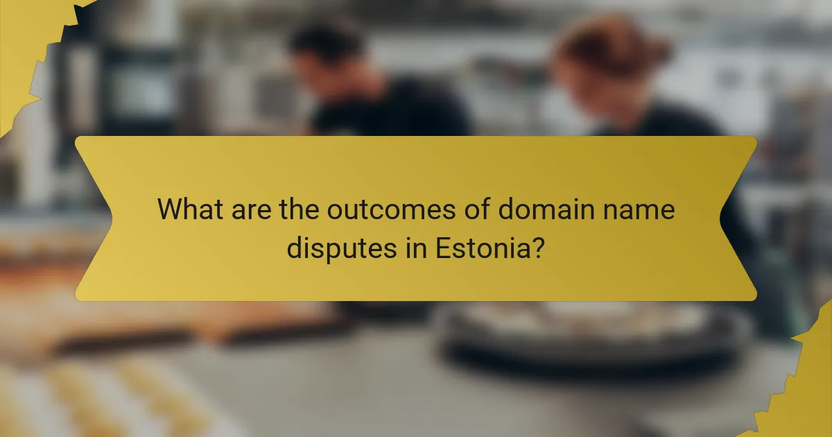 What are the outcomes of domain name disputes in Estonia?