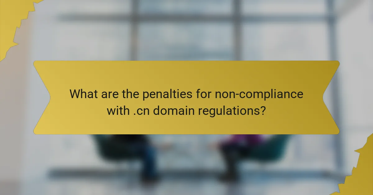 What are the penalties for non-compliance with .cn domain regulations?