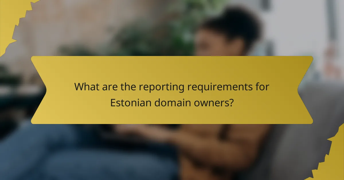 What are the reporting requirements for Estonian domain owners?