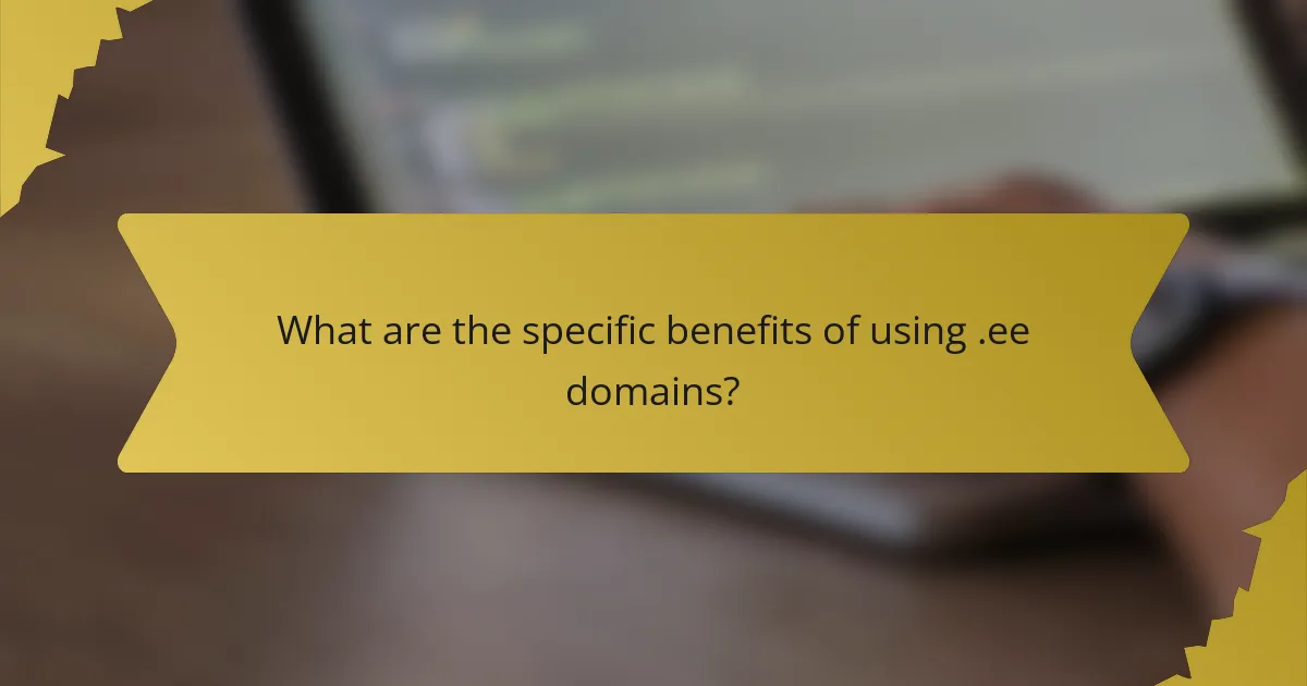 What are the specific benefits of using .ee domains?