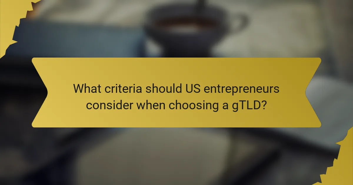 What criteria should US entrepreneurs consider when choosing a gTLD?